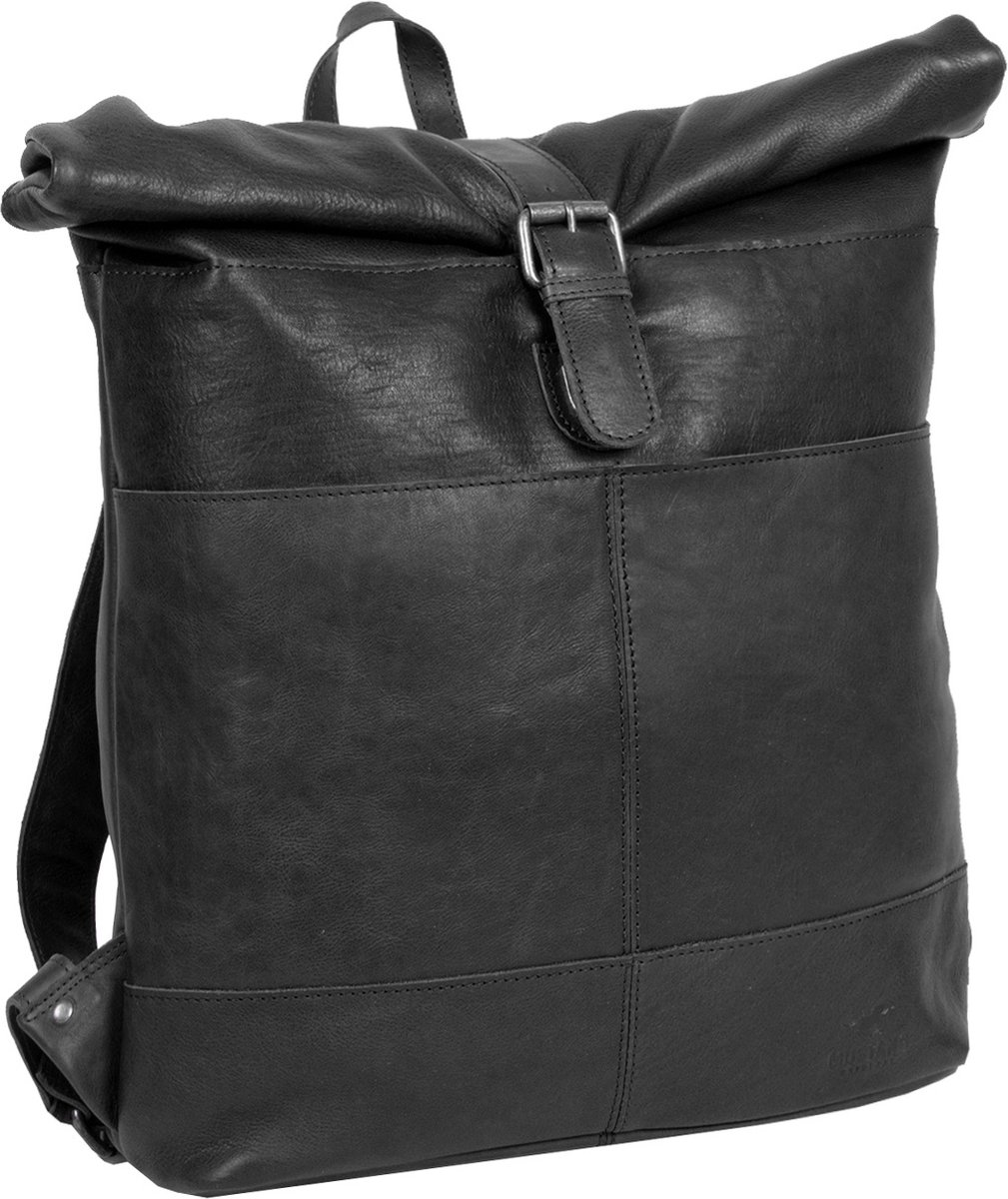 MUSTANG Leren Vrije tijd rugzak Rugzak Catania Backpack Black Zwart