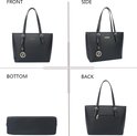 Quatre vues du sac cabas noir Gallantry: avant, côté, bas et arrière.