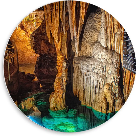 WallClassics - PVC Schuimplaat Muurcirkel - Luray Caverns - 50x50 cm Foto op Muurcirkel (met ophangsysteem)