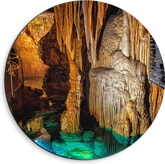 WallClassics - Dibond Muurcirkel - Luray Caverns - 40x40 cm Foto op Aluminium Muurcirkel (met ophangsysteem)