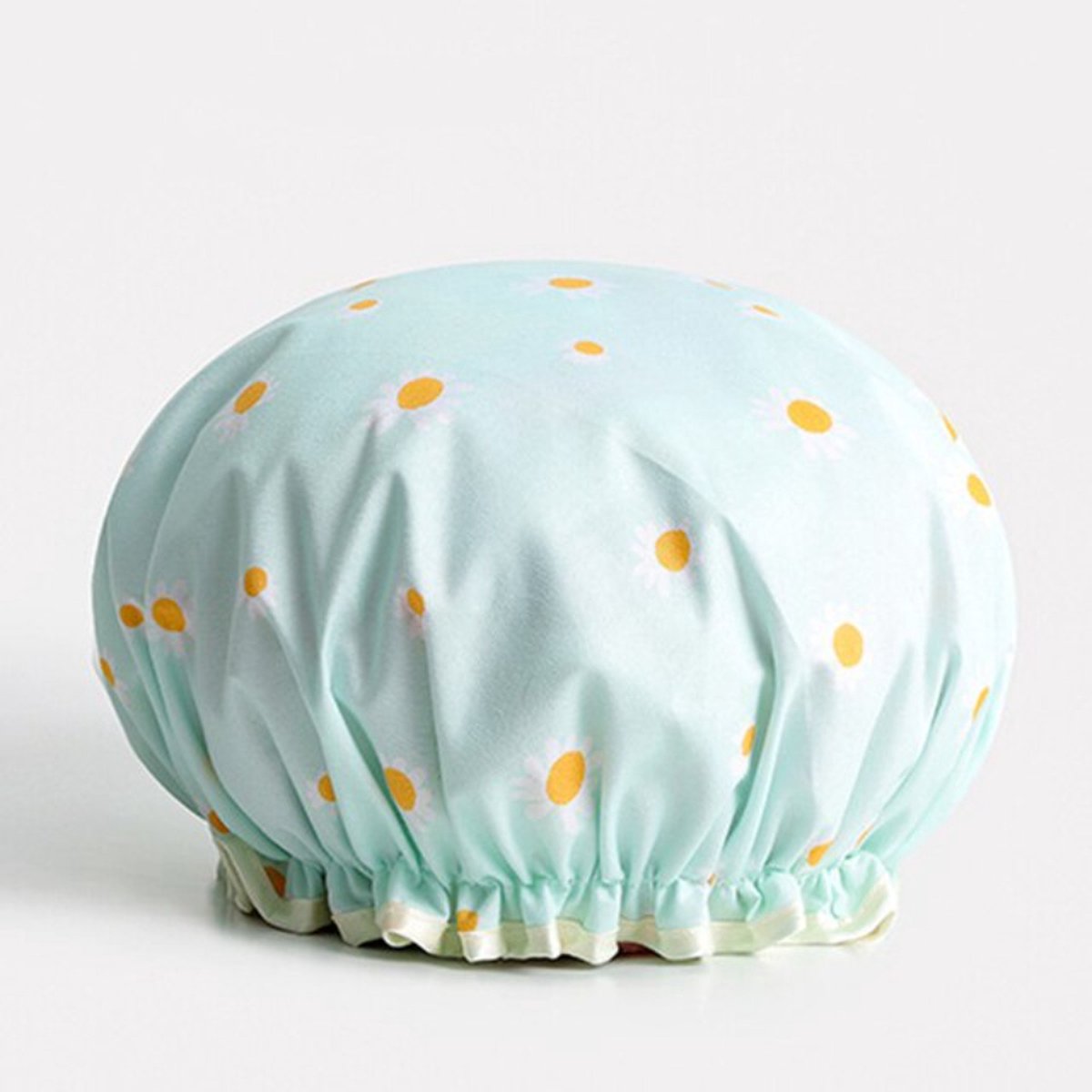 Goedkoopste 2 x Dikke Douche muts - Shower Cap - Cyaan madelief - Waterdicht - BadMuts - Dubbele Laag - Douchemuts Haar Cover Bedekking - Vrouwen Benodigdheden DoucheCap Badkamer Accessoires