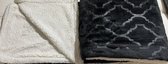 leuke warme fleece plaid black and white 150 x 200 met schaap zijde
