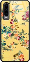 Casimoda® hoesje - Geschikt voor Huawei P30 - Bloemen geel flowers - Hard Case Backcover - TPU - Geel - Bloemen