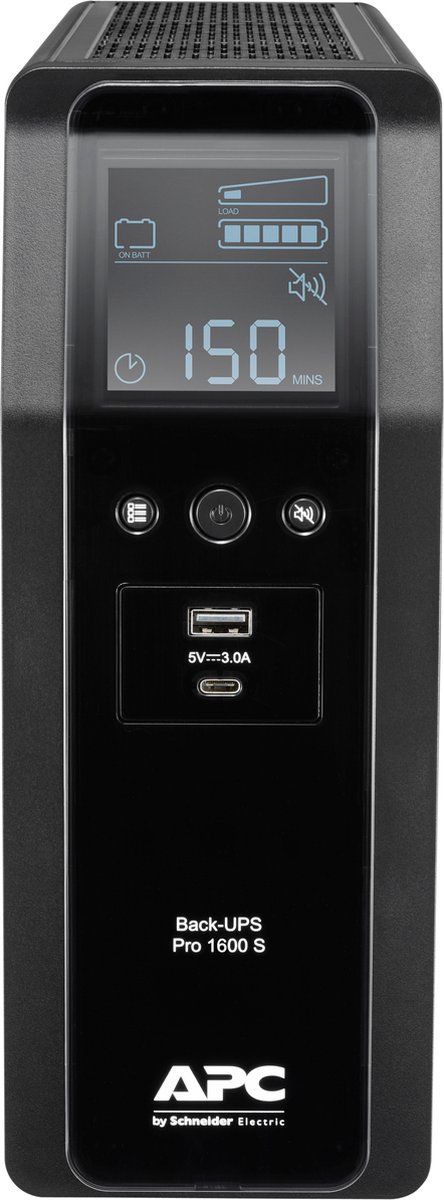 Image of APC Back-UPS PRO BR1600SI - Noodstroomvoeding, 8x C13 uitgang, 2x USB charger (type A & C), 1600VA, USB dataport