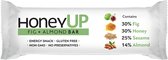 HoneyUp Energie Snack met Amandelen en Vijgen 40gr 4 stuks | Organic Proteine Repen 18,7 koolhydraten