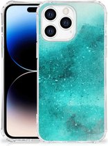 Telefoon Hoesje Apple iPhone 14 Pro Max Case Anti-shock met transparante rand Painting Blue