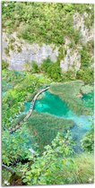 WallClassics - Tuinposter – Plitvice Lakes National Park in Kroatie  - 50x100 cm Foto op Tuinposter  (wanddecoratie voor buiten en binnen)