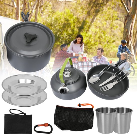 expositie verlamming Nauw Camping kookgerei set - Outdoor kookgerei set - voor kamperen wandelen  picknick... | bol.com