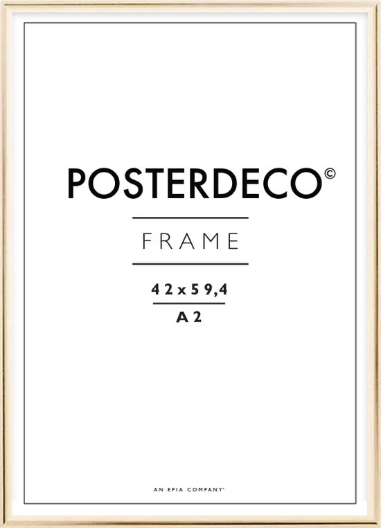 Fotolijst - Posterdeco - Premium Metaal - Fotomaat 42x59,4 cm (A2) - Posterlijst - Fotolijstje - Goud