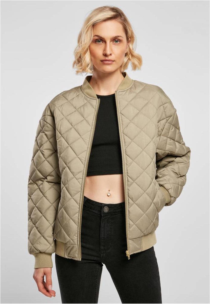 Urban Classics Bomber jacket -3XL- Oversized Diamond Quilted Groen | bol