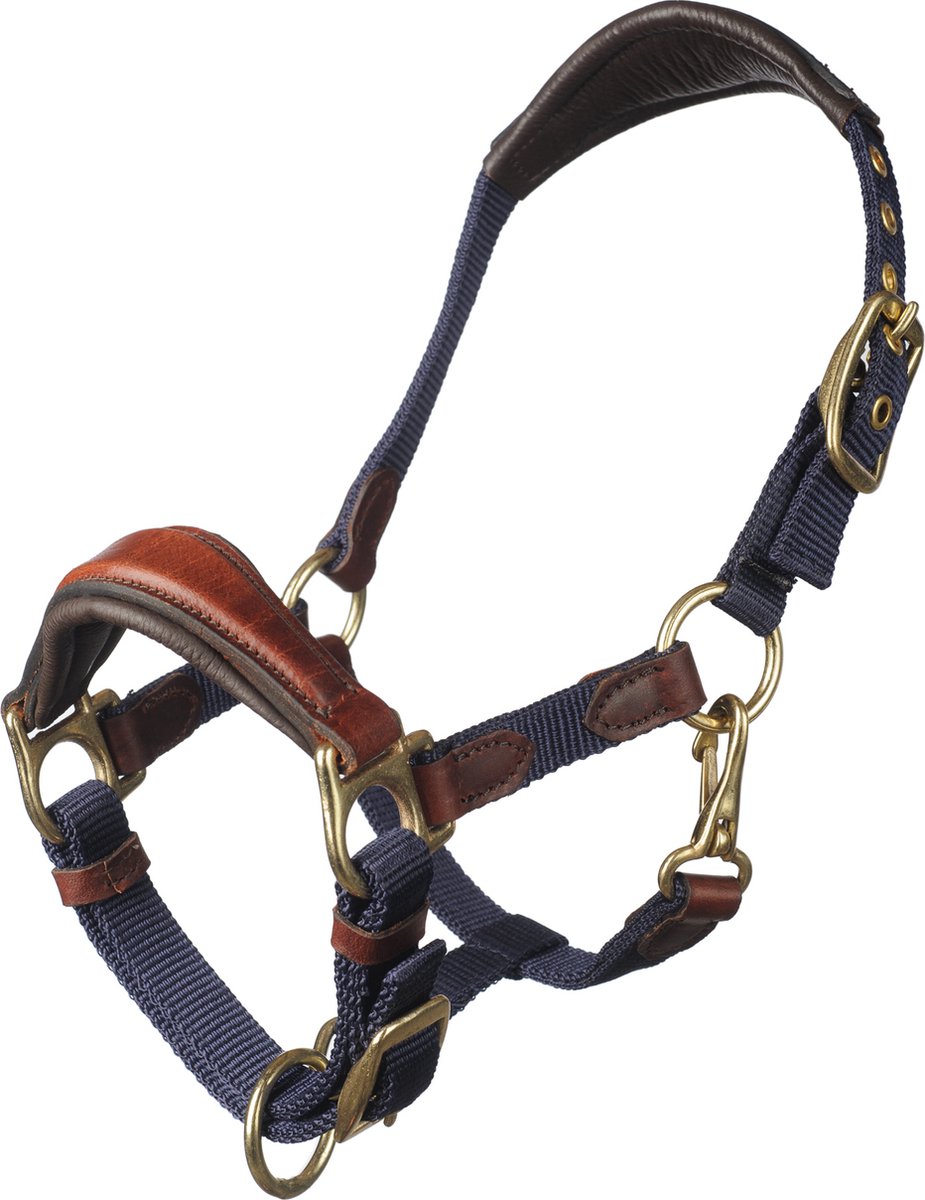 MHS Combi Halster Design Mini Jaarling Navy / Bruin
