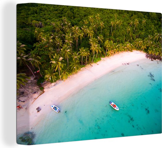 Phu Quoc eiland foto van bovenaf Canvas 180x120 cm - Foto print op Canvas schilderij (Wanddecoratie)