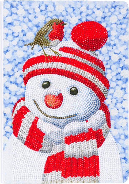 Crystal Art kit Notebook schrift harde kaft Friendly Snowman 26 x 18 cm