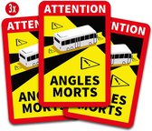 Autocollant angle mort pour la France pour bus, autocar et camping-car | Sticker Angles Morts (valeur set de 3 pièces)
