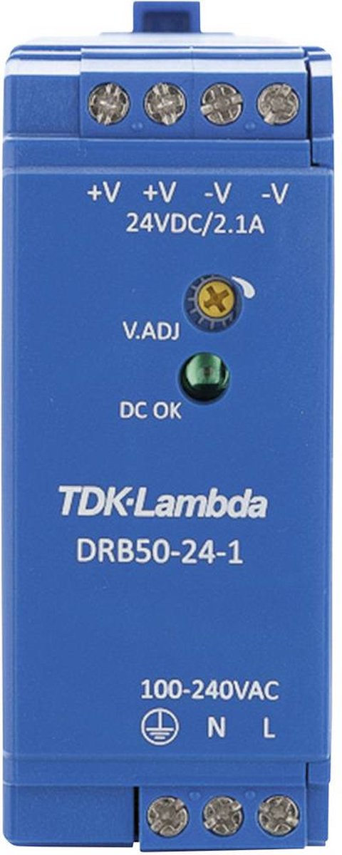 TDK-Lambda DRB50-24-1 DIN-rail netvoeding 24 V/DC 2.1 A 50.4 W Aantal uitgangen: 1 x Inhoud: 1 stuk(s)