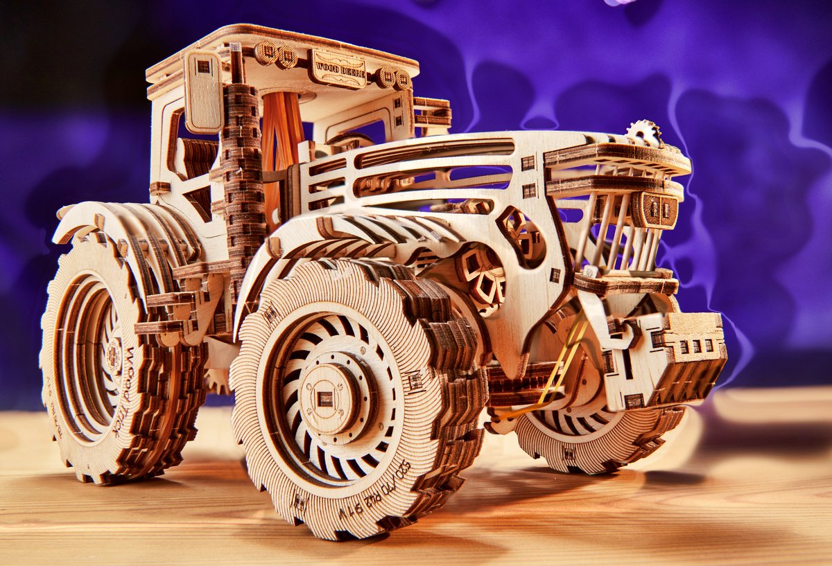 Wood Trick – Modelbouw 3D houten puzzel – Tractor (WDTK006) – 401 stuks - Geen lijm noch verf nodig! — afbeelding 10