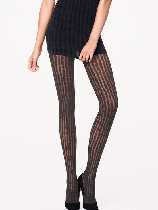 Wolford 40 den stripes panty maat XS midnight