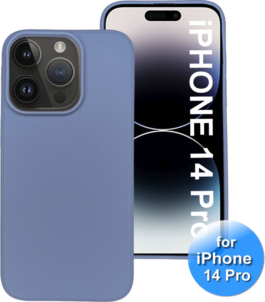 Hoesje geschikt voor iPhone 14 Pro - telefoonhoesje - Back Cover - Siliconen - Staal Blauw