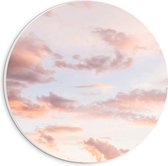 WallClassics - PVC Schuimplaat Muurcirkel - Pastelkleuren in de Lucht - 20x20 cm Foto op Muurcirkel (met ophangsysteem)