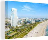 Canvas Schilderij Miami - Strand - Kust - 120x80 cm - Wanddecoratie