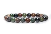 Bixorp Gems - Bracelet en pierres précieuses d'agate amérindienne - Beau bracelet vert foncé