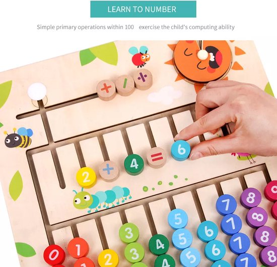 Thumbnail van een extra afbeelding van het spel Montessori speelgoed - Busy Board - Activiteitenbord - Leren Rekenen - Motoriek Speelgoed - Activity Board - Sensorisch Speelgoed