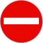 Verboden in te rijden sticker 20cm - Sticker niet inrijden - Verbodssticker - Sticker voor binnen en buiten