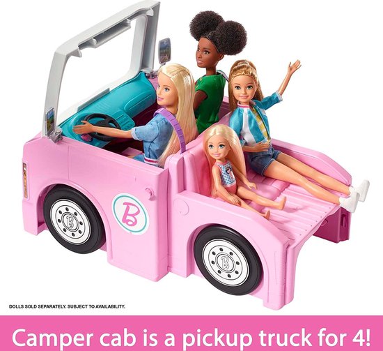 Barbie 3-in-1 DroomCamper & Accessoires - Poppenvoertuig - Barbie