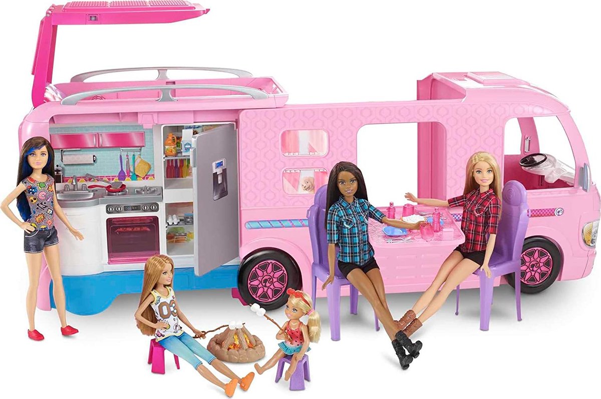 Barbie - Omvormbare camper – rozenvoertuig met echte wielen – zwembad met  Toboggan,... | bol.com