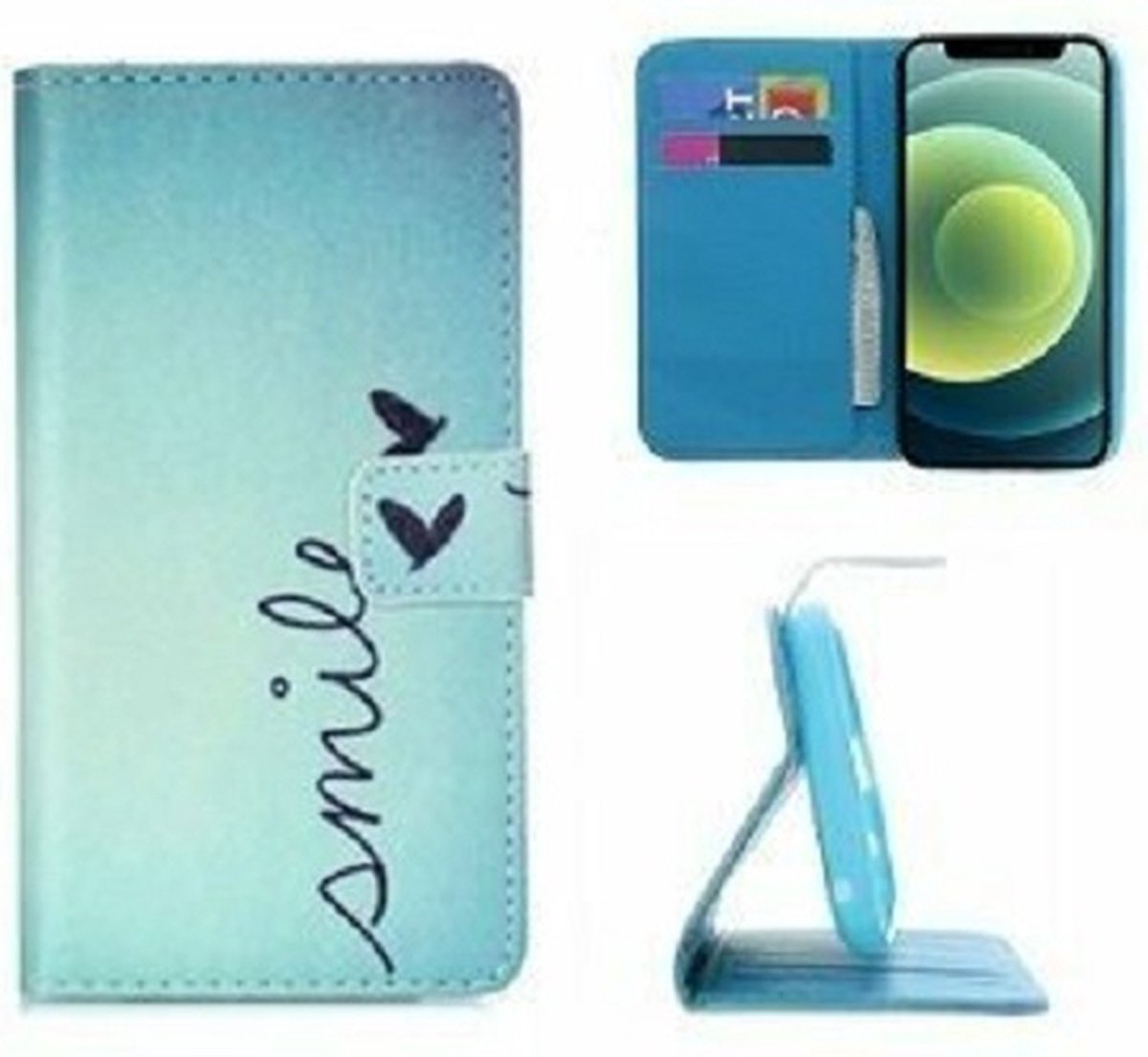 iPhone 12 Mini Hoesje Met Pasjeshouder Bookcase Smile
