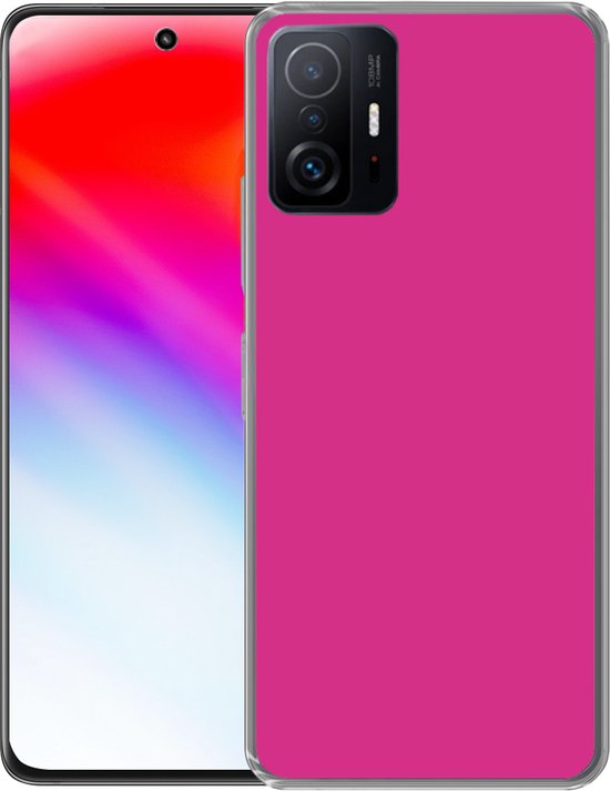 Convient pour coque Xiaomi 11T Pro - Fuchsia - Néon - Couleurs - Coque de téléphone en Siliconen