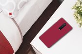 Geschikt voor OnePlus 8 hoesje - Rood - Effen kleur - Siliconen Telefoonhoesje