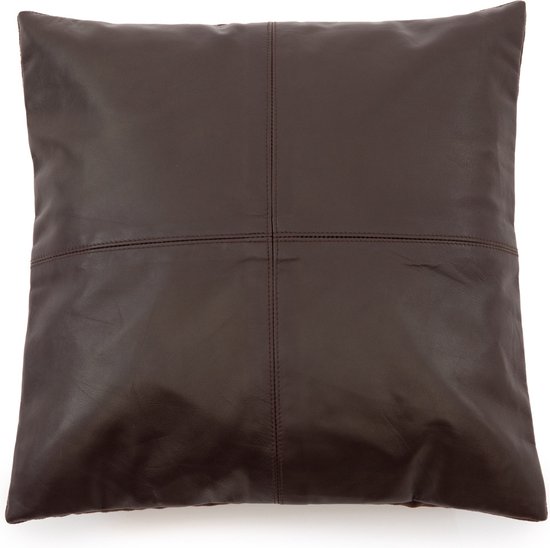 Coussin en cuir marron 40x40 LEATHER