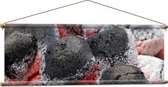 WallClassics - Affiche Textile - Charbon ardent - 120x40 cm Photo sur Textile