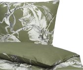 Dekbedovertrek - lits jumeaux - 240x220 - groen met jungle thema - katoensatijn - inclusief kussenslopen