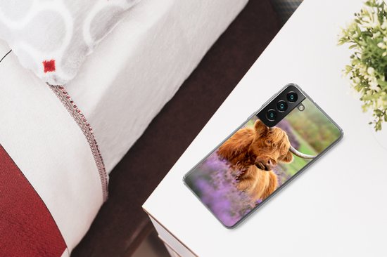 Coque Samsung Galaxy S22 Plus - Highlander écossais - Marron - Buissons - Coque de téléphone en Siliconen