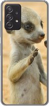 Geschikt voor Samsung Galaxy A53 5G hoesje - Stokstaartjes - Bruin - Dier - Siliconen Telefoonhoesje