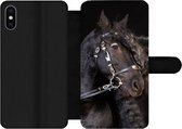 Bookcase Geschikt voor iPhone XS Max telefoonhoesje - Paard - Halster - Manen - Met vakjes - Wallet case met magneetsluiting