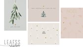 Leafss | Kerstkaarten Pastel modern | Set 16 stuks | Wenskaarten