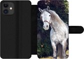 Bookcase pour iPhone 12 Pro Max Bookcase - Cheval - Licol - Nature - Avec poches - Étui portefeuille avec fermeture magnétique