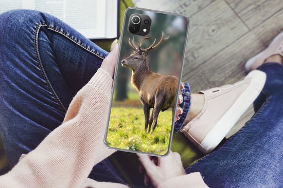Coque Xiaomi 11T - Red Deer - Pâturage - Vert - Coque de téléphone en Siliconen