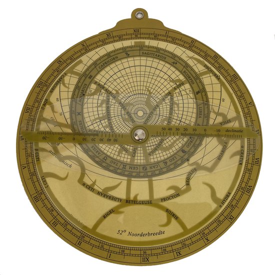 Astrolabium - planisfeer - Nederland - België - 22cm - sterrenkaart