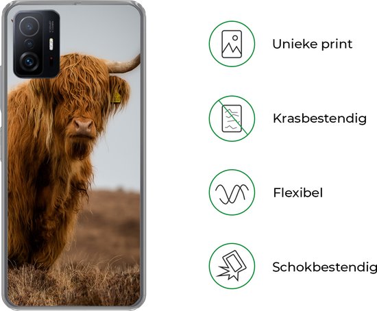 Coque Xiaomi 11T Pro - Highlander écossais - Dune - Herbe - Coque en Siliconen
