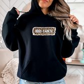 Dames hoodie- IRRI-TANTE- warme zwarte hoodie- Maat XL