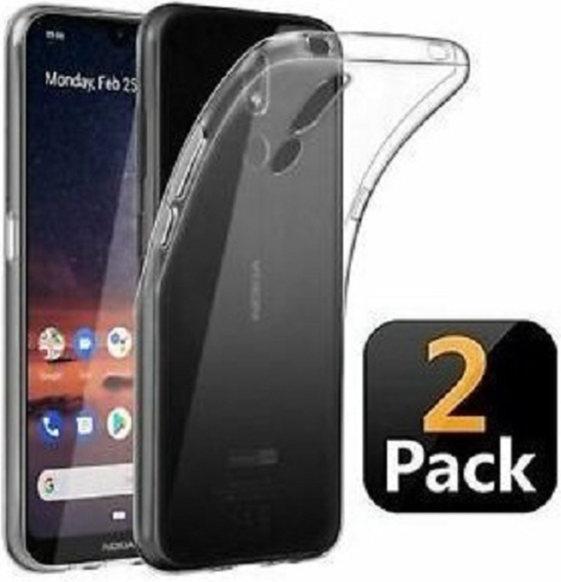 Nokia 3.2 Hoesje Siliconen TPU Transparant 2x