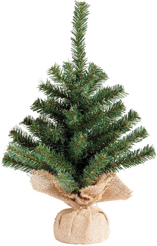 Petit sapin de Noël artificiel, Dans un sac de jute, 60 CM