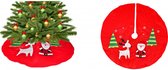 Kerstboomrok/kerstboom voet kleed rood vilt 90 cm - Kerstversiering - Kerstboom rok/rokken