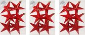18x pendentifs de Noël en plastique étoiles rouges 10 cm Boules de Noël - Ornements en plastique Décorations de Noël