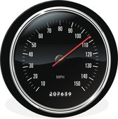 WallCircle - Wandcirkel - Muurcirkel - Illustratie van een snelheidsmeter in het dashboard van een auto - Aluminium - Dibond - ⌀ 120 cm - Binnen en Buiten XXL