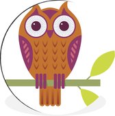 Une illustration d'un hibou Wall cercle aluminium ⌀ 30 cm - tirage photo sur cercle mural / cercle vivant / cercle jardin (décoration murale)